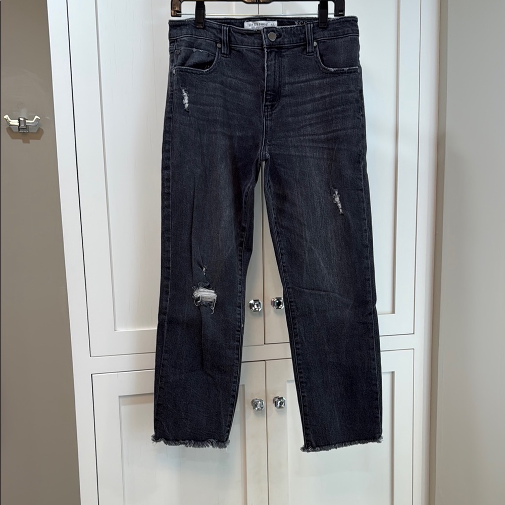 Liverpool Distressed Black Jeans sz 8/29